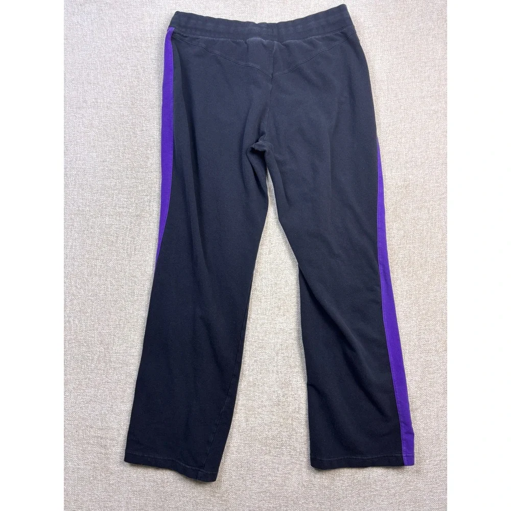 Y2K Nike The Athletic Dept Womens XL Black Purple Side Stripe Sweatpants Joggers